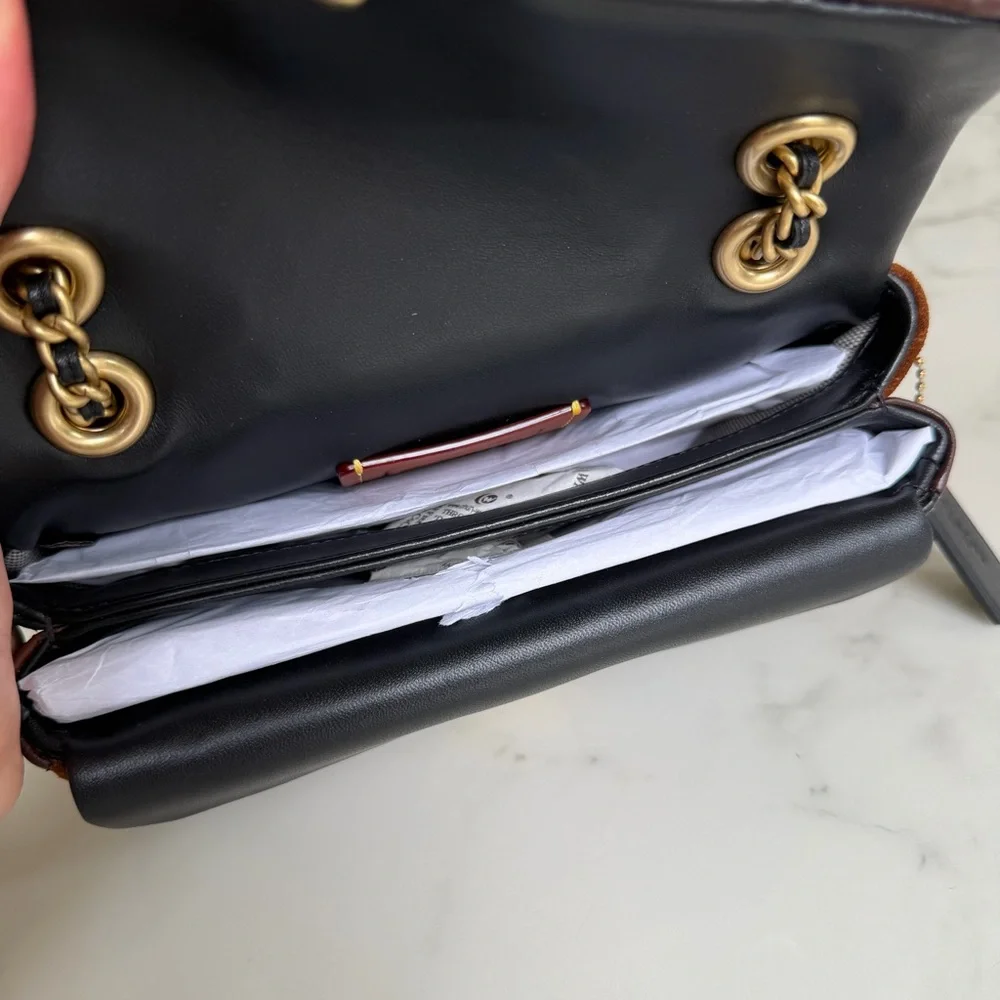 NWT Coach Tabby Shoulder Bag 20 With Patchwork Quilting Maple Shadow Brown CBG88 - Picture 7 of 15